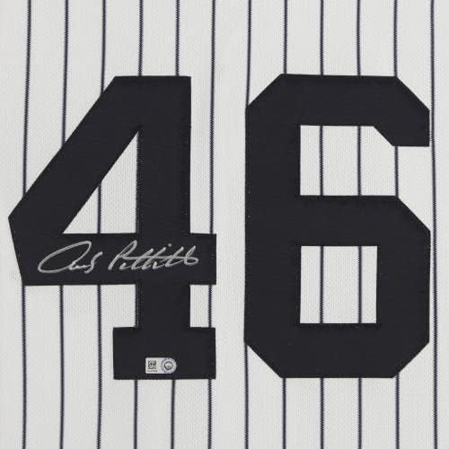 ממוסגר אנדי פיטיט ניו יורק ינקי חתימה על גופיה ביתית אותנטית - ספורט שטיינר - גופיות MLB עם חתימה
