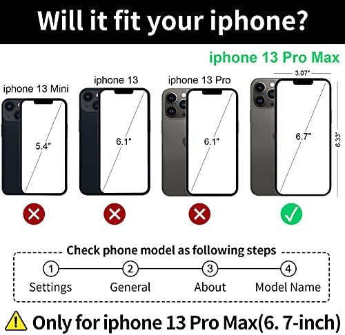 קייס אייפון 13 פרו מקס מקרה ארנק, מנדלה להסרה מובלט עור להעיף ארנק טלפון מקרה עבור אייפון 13 פרו מקס