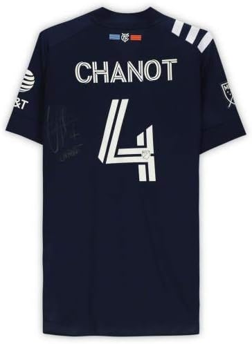 Maxime Chanot New York City FC חתימה חתימה משומשת 4 חיל הים מעונת MLS 2020 - גופיות כדורגל חתימה
