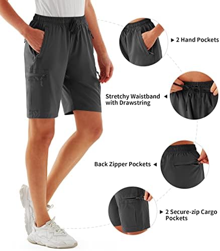 מכנסי מטען לנשים אורבני ביותר מכנסיים קצרים מהיר של מכנסי קיץ קלים מהירים לנשים גולף נסיעות חיצוניות