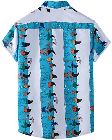 חולצות XXBR לגברים מפוסה שרוול קצר חולצה הוואי כפתור קיץ למטה חולצת טי נינוחה בחוף חוף צמרות מזדמנים