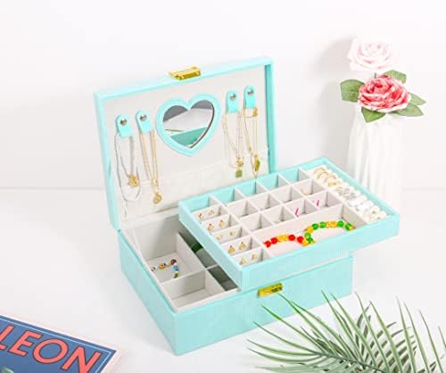 מארגן קופסאות תכשיטים של פרוטילייף לנשים תיבת תכשיטים לבנות קופסא תכשיטים מתנה אידיאלית מתנה דו שכבתית