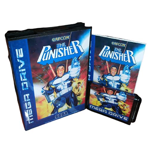 Aditi The Punisher Eu Cover עם תיבה ומדריך לסגה מגדרייב ג'נסיס קונסולת משחקי וידאו 16 סיביות כרטיס MD