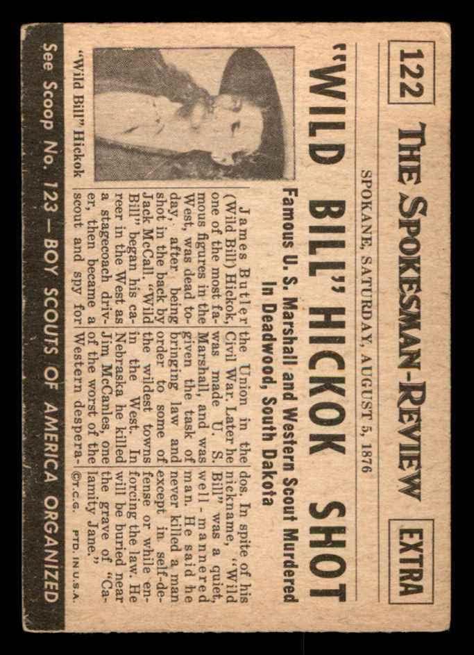 1954 Topps 122 XCOA Wild Bill Hickok Shot VG/Ex