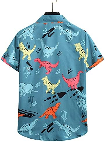 חולצות Hawaiian של XXBR Mens, קיץ הדפס צבעוני וינטג 'דש מזדמן חוף חופשה חיצונית חופשה קצרה