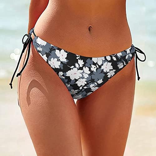 Fulijie Plus בגודל בגד ים בגודל גודל גודל נשים Seaxy Print Bikini Boctions עניבה צד לבוש חוף ברזילאי