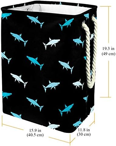 מופשט כריש סימנים 300 ד אוקספורד עמיד למים בגדי סל גדול כביסה סל עבור שמיכות בגדי צעצועי בחדר שינה