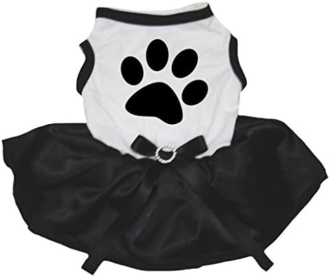 בגדי גור של פטיטבללה שמלת כלב שמלת כף רגל מדרג לבן עליון שחור שחור