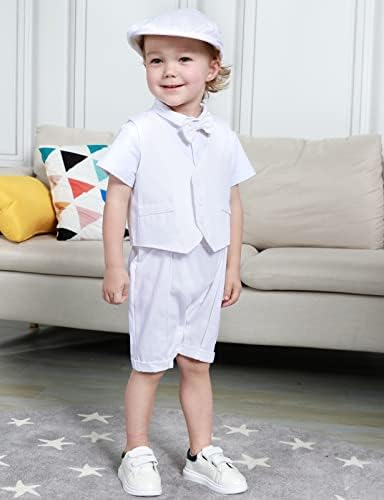 A&J Design Baby Boys תלבושת, 3 יחידים ג'נטלמן רומפר & אפוד וכובע （3-18 חודשים