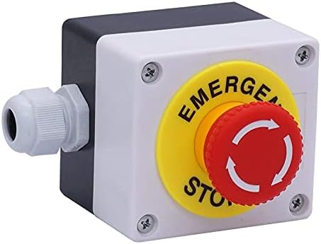 Scruby 22 ממ 2 NC NC שלט אדום פטריות חירום עצירה לחיצה על כפתור תחנת 10A 440V תיבת מתג עצירה