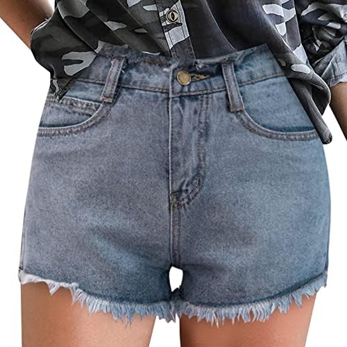מכנסי ג'ין קצרים נשים נמתחות מותניים גבוהות מכנסיים קצרים בקיץ חופשה מזדמנת חוף מכנסיים קצרים טרקלין