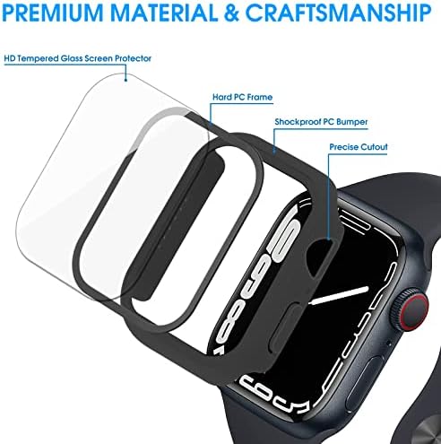 Tiorecime 28 מארז חבילה לסדרת Apple Watch 3/2/1 38 ממ עם מגן מסך זכוכית מחוסמת, כיסוי מגן קשה של מחשב