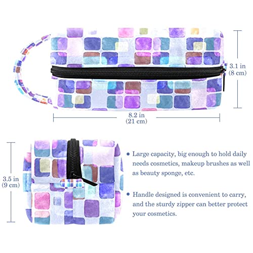 תיק איפור טיול שקית קוסמטיקה בצבעי מים מופשטים רקע תקציר שקית טנדרטאייזר מארגן עם רוכסן וידית