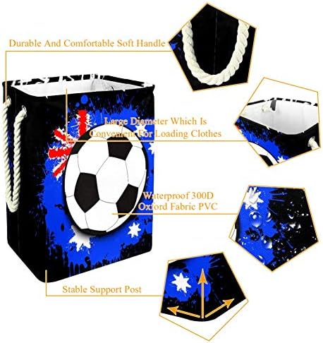 כדור כדורגל דגל אוסטרליה נגד דפוס 300 ד אוקספורד עמיד למים סל כביסה סל כביסה גדול לשמיכות צעצועי בגדים