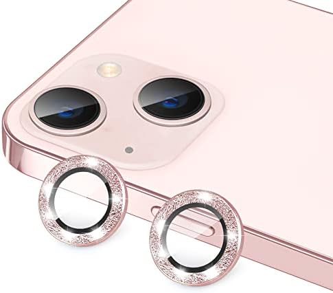 מגן עדשות מצלמה לאייפון 13 מיני ואייפון 13, בלינג גליטר 9 שעות כיסוי מצלמה מזכוכית מחוסמת נגד שריטות