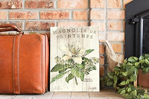 Magnolia de Printemps, Joyride Décor Décor Wood Plaque, 12 X16 CALL CALL, שלט עץ, עיצוב ביתי מעוצב,