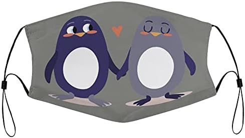 מודן לשימוש חוזר רחיץ בטיחות בגדי מסכות אבק פה מכסה הדפסת חמוד זוג בעלי החיים קריקטורה פינגווין לבריאות