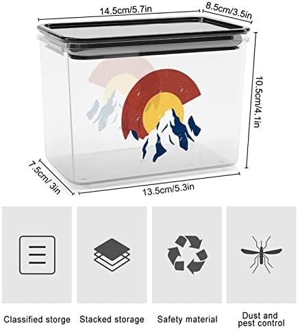 קולורדו דגל הרי אחסון קופסא פלסטיק מזון ארגונית מיכל מיכלי עם מכסה למטבח