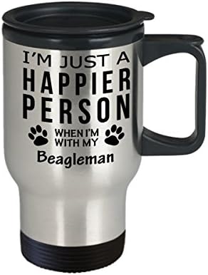 חובב כלבים ספל קפה מטייל - אדם מאושר יותר עם מתנות הצלה לבעלים של ביגלמן