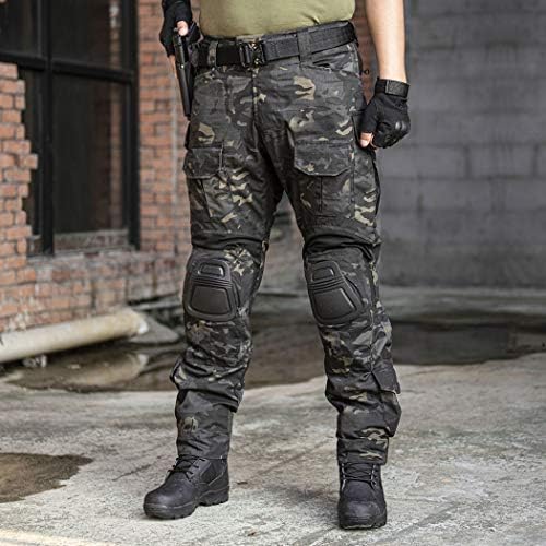 מכנסי קרב G3 G3 מכנסיים מרובי-קאם עם רפידות ברך לגברים מכנסיים טקטיים מוליטפל כיס וולאה-לולאה