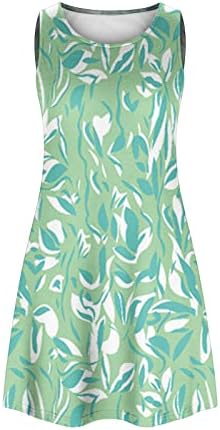 קיץ שמלה לנשים 2023 חוף פרחוני חולצת טי שמלה קיצית מזדמן שרוולים בוהמי טנק שמלה עם טלפון כיסים