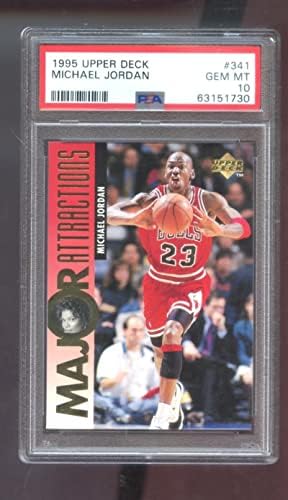 1995-96 סיפון עליון 341 מיכאל ג'ורדן מלכה לטיפה PSA 10 כרטיס מדורג NBA Major - כרטיסי כדורסל לא חתומים