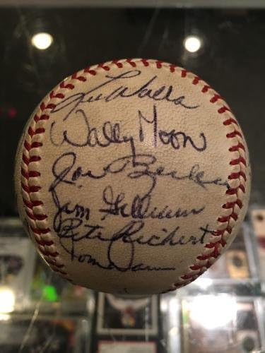 1963-64 לוס אנג'לס דודג'רס אלופי העולם הקבוצה חתמה בייסבול 18 דין דין JSA - כדורי בייסבול חתימה