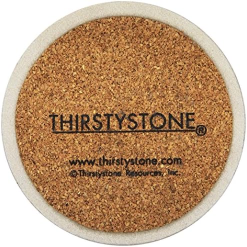 חופי דולר חול של Thirstystone, כל האבן הטבעית עם גיבוי פקק שאינו החלקה, סופגת שתייה ומגנה על שולחן,