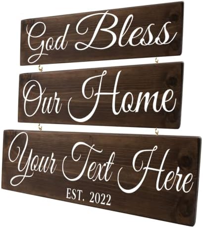 עץ מותאם אישית מותאם אישית אלוהים יברך את ביתנו להתאמה אישית 3 שכבה נוצרית מתנה מקראית מתנה קיר עץ עיצוב