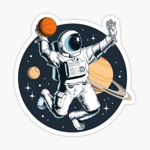 כדורסל משחק אסטרונאוט חלל ספורט מדבקות גלקסיה אסתטית אסתטית מדבקות ויניל מחשב נייד מכונית מכונית סקייטבורד