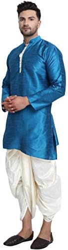 Skavij Tunic tunic Dupion אמנות משי צלב חותך Dhoti Kurta Set חליפת שמלה של פסטיבלים הודיים