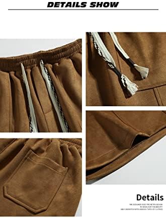 מכנסיים קצרים בצבע אחיד של FiRERO לגברים המותניים המותניים האלסטי