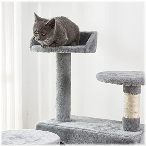 חתול עץ, 52.76 סנטימטרים חתול מגדל עם סיסל מגרד לוח, חתול עץ בית עם מרופד פלטפורמה, 2 יוקרה דירות, עבור
