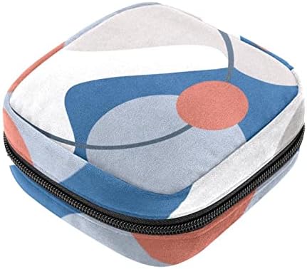 מפית סניטרית אחסון תיק, נייד לשימוש חוזר וסת כרית רוכסן שקיות, טמפון אחסון פאוץ עבור נשים בנות, כחול