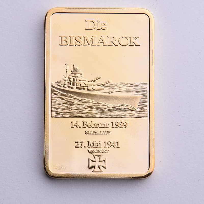 ספינת קרב גרמנית Bismarck מצופה זהב מדליית חיל הים