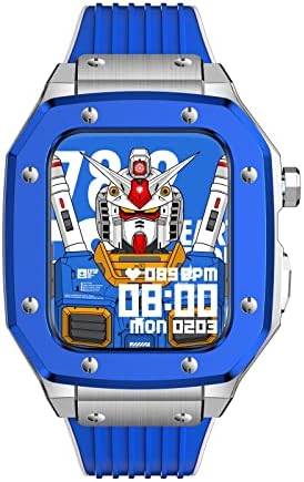 Eksil for Apple Watch Series 7 סגסוגת שעון מארז 44 ממ 42 ממ 45 ממ מתכת יוקרתית גומי נירוסטה אביזרי שעון