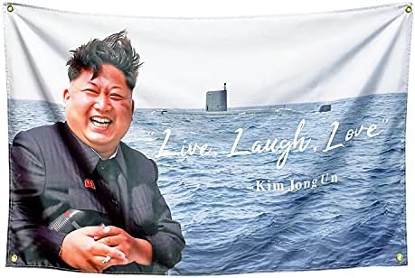 Aguiflgs Kim Jong Un Flag 3 × 5 ft Live Love Love Flag Drom Decor Decor Banner Poster עם פליז Grommets