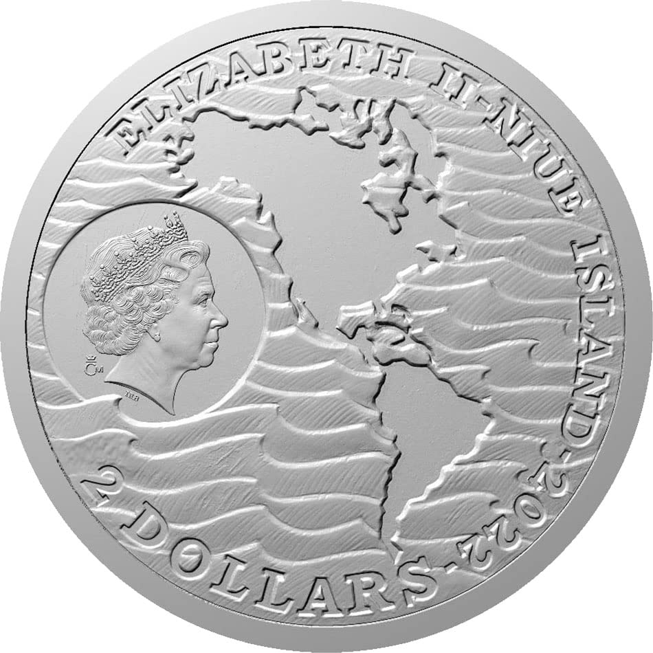 2022 de Discovery of America Powercoin Amerigo Vespucci 1 Oz Coin Silver 2 $ niue 2022 הוכחה