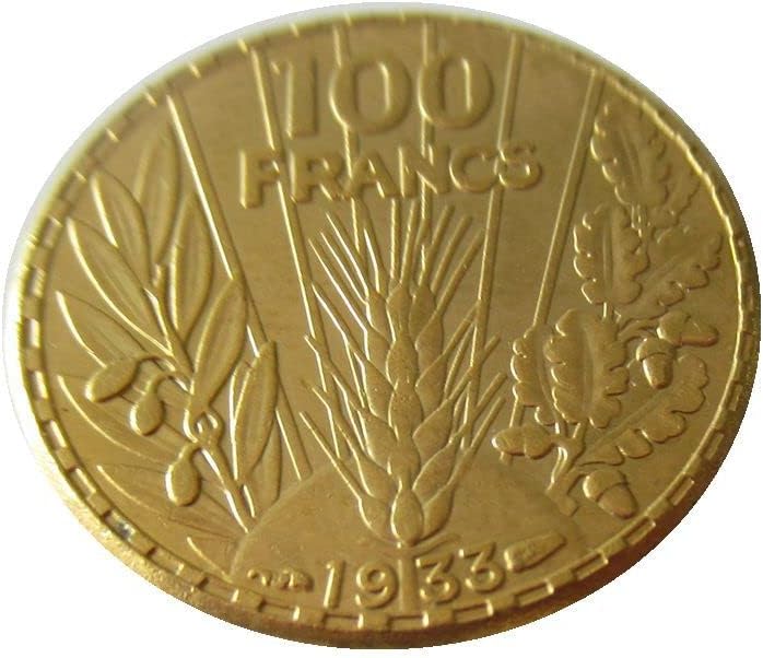 100 פרנק 1929-1936 אופציונלי פרנק פרנק עותק זר מטבע זיכרון מצופה זהב