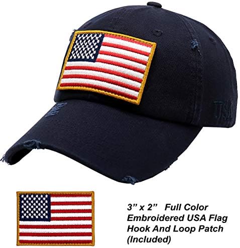 דגל אמריקאי לשני המינים בייסבול כובע לגברים ונשים / ארהב דגל רשת שטוח מגן כובע + 2 פטריוטי תיקוני