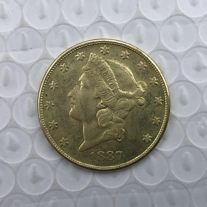 גרסת 1887S אמריקאית 20 מטבעות זהב פליז עתיק מטבע זיכרון זרים 34 ממ