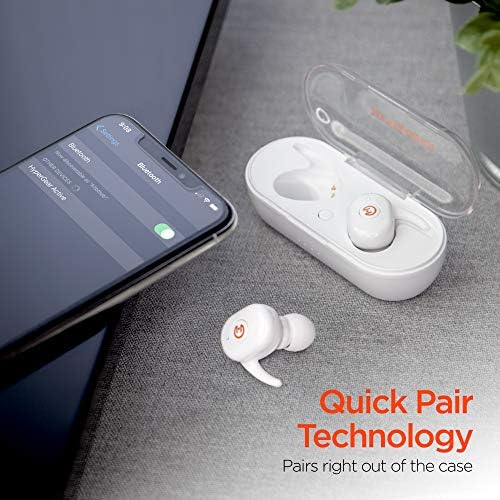Hypergear פעיל של אוזניות Bluetooth אלחוטיות + מארז טעינה בכיס נייד, מיקרופון ביטול רעש, צליל סטריאו