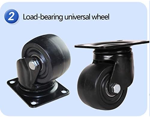 Alremo Huangxing - גלגלי גלגלים מסתובבים עם נעילת בטיחות וניילון ללא גלגלי רעש, חובה כבדה, 1.5 אינץ