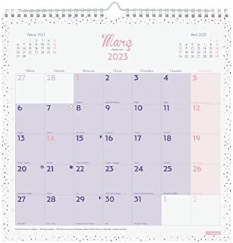 FINOCAM - לוח השנה 2023 קיר שיק לכתיבה בינואר 2023 - דצמבר 2023 Chic Purple Catalan