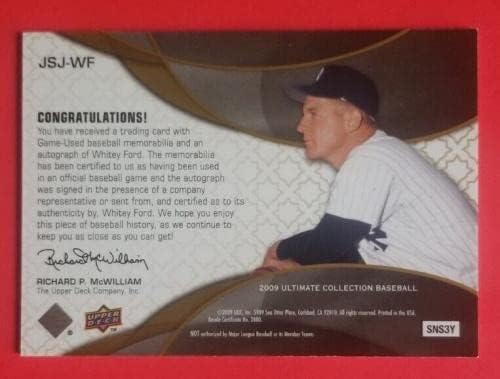 Whitey Ford 2009 UD Ultimate Collection Baseball Jumbo Jersey כרטיס Auto Card 26/40 - גופיות MLB עם