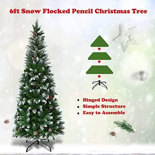 עץ חג המולד של שלג שלג גנרי שלג נוהר עץ חג המולד, עץ חג המולד דק שלג עם חרוטים אורנים, עץ חג המולד צירים