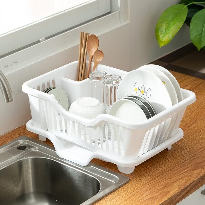 Weershun כלים מתלה כלי מטבח כלים מתלה ניקוז עם לוח ניקוז מארגן כלי אוכל כלי אחסון מטבח כלים