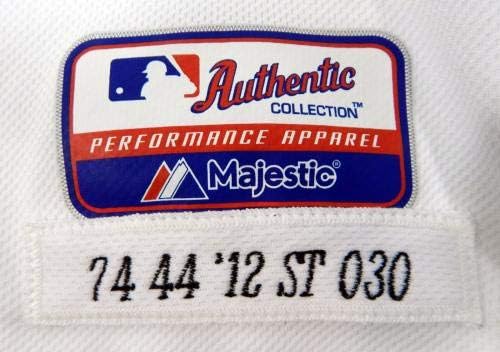 2012 דטרויט טייגרס אריק פטרסון 74 משחק השתמשו בג'רזי לבן DET00140 - משחק גופיות MLB משומשות