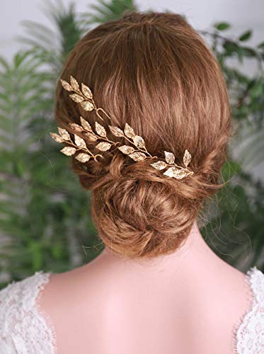 ירטר 5 יחידות זהב עלים שיער סיכות כלה שיער אביזרי לכלה והשושבינות חתונה שיער חתיכה