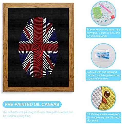 דגל בריטניה אצבע אצבע יהלום ערכות תמונה מסגרת תמונה 5D DIY מקדחה מלאה ריינסטון אמנויות עיצוב קיר למבוגרים
